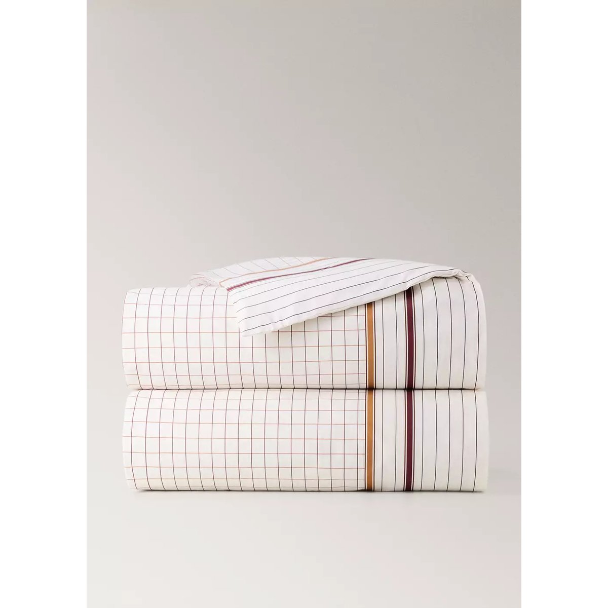 Housse de couette 100 % percale de coton Lit 135/140 cm cognac, MANGO HOME