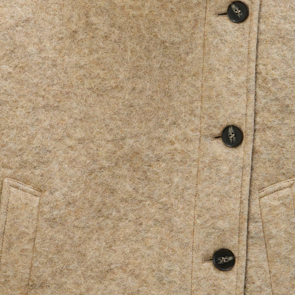 Manteau court croisé contenant de la laine pleurote, MONOPRIX
