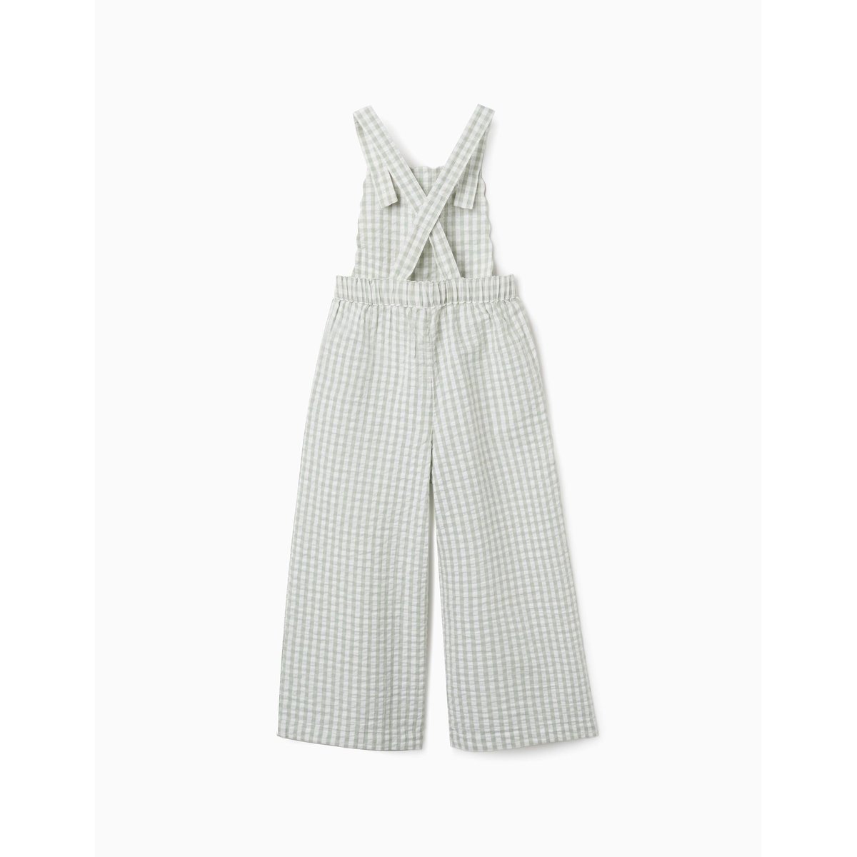 Combinaison en coton à motif Vichy B&S vert clair, ZIPPY
