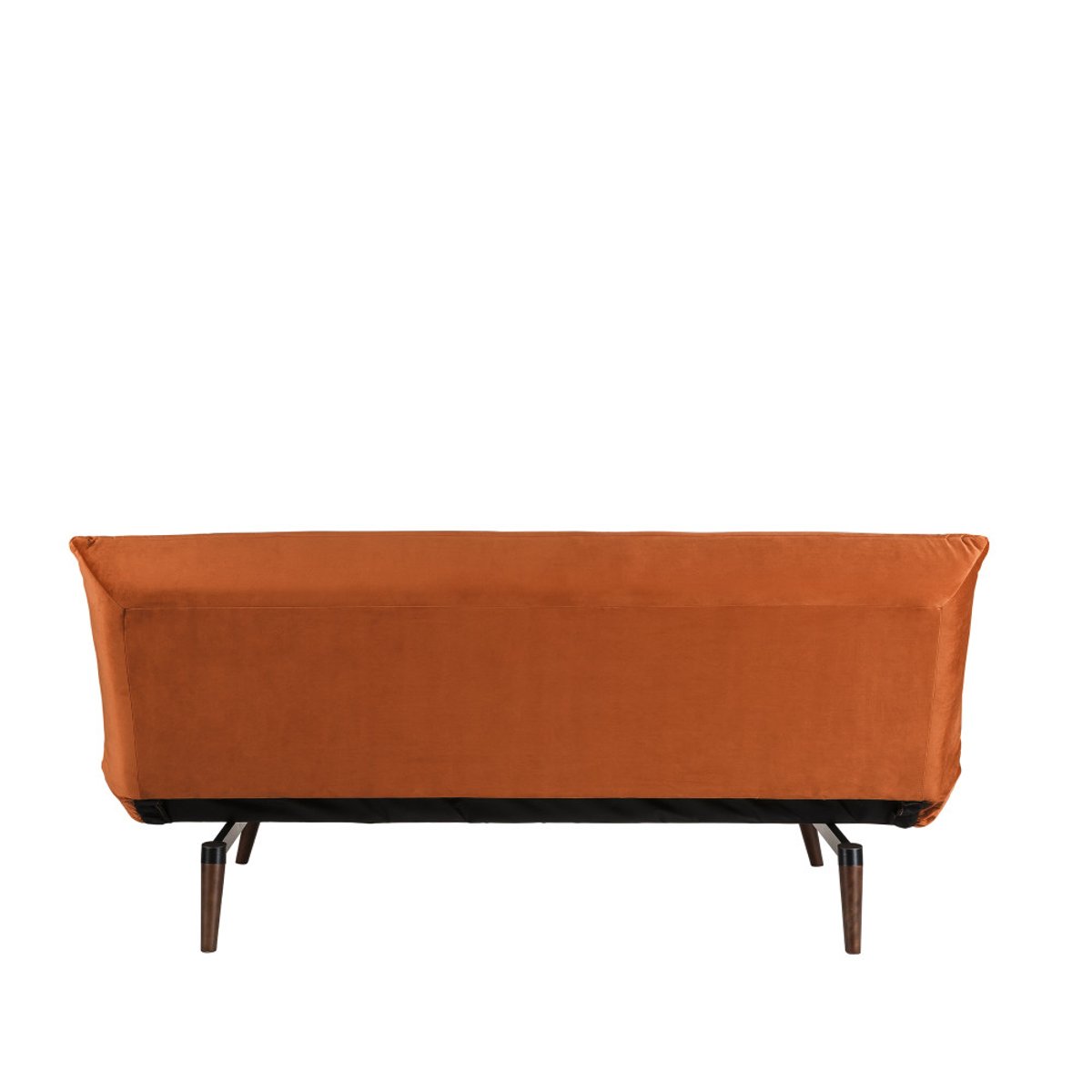 Canapé convertible 3 places en velours- TOMMY rouille, DRAWER