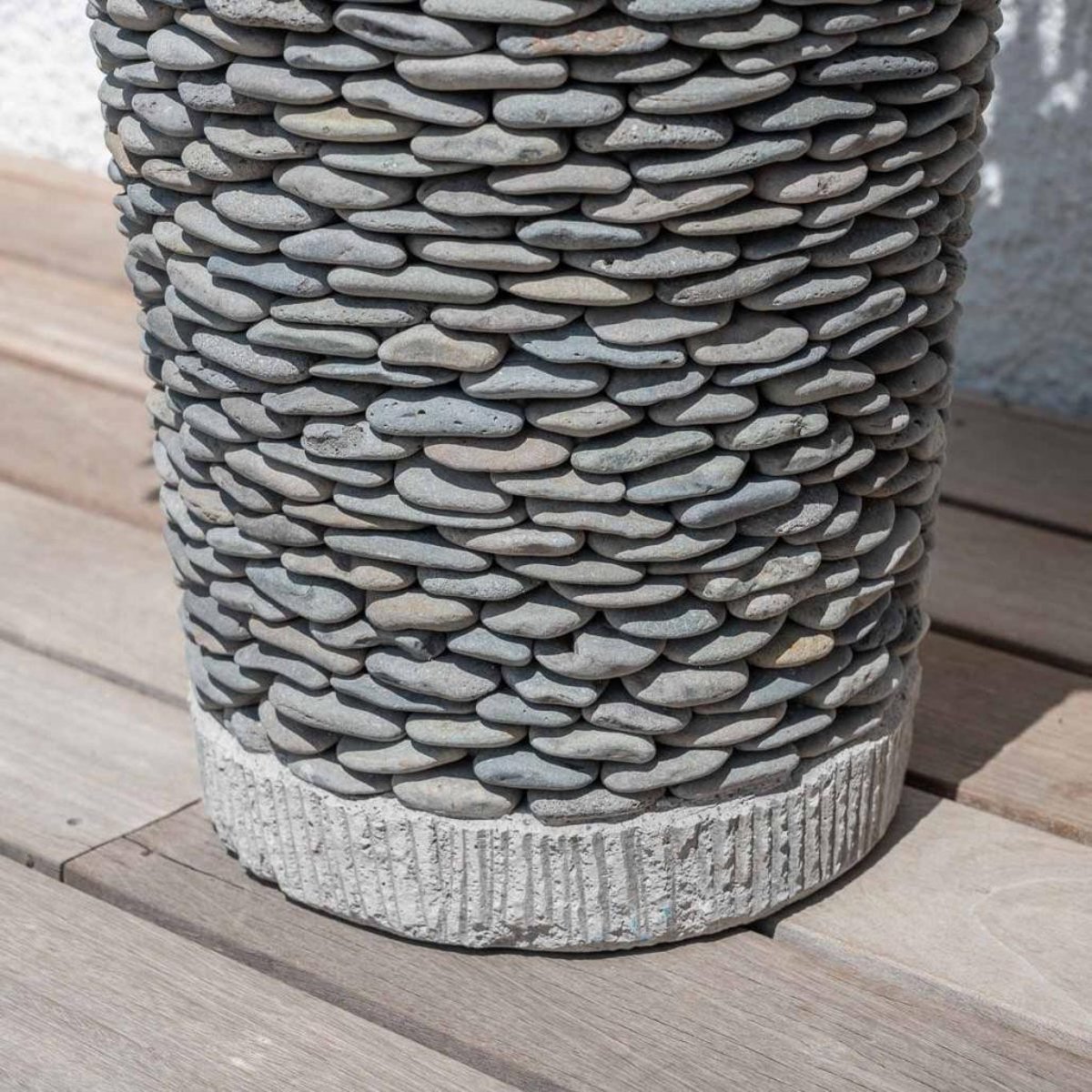Pot bac jardinière galet conique rond jardin extérieur 80cm ZEN gris, WANDA COLLECTION
