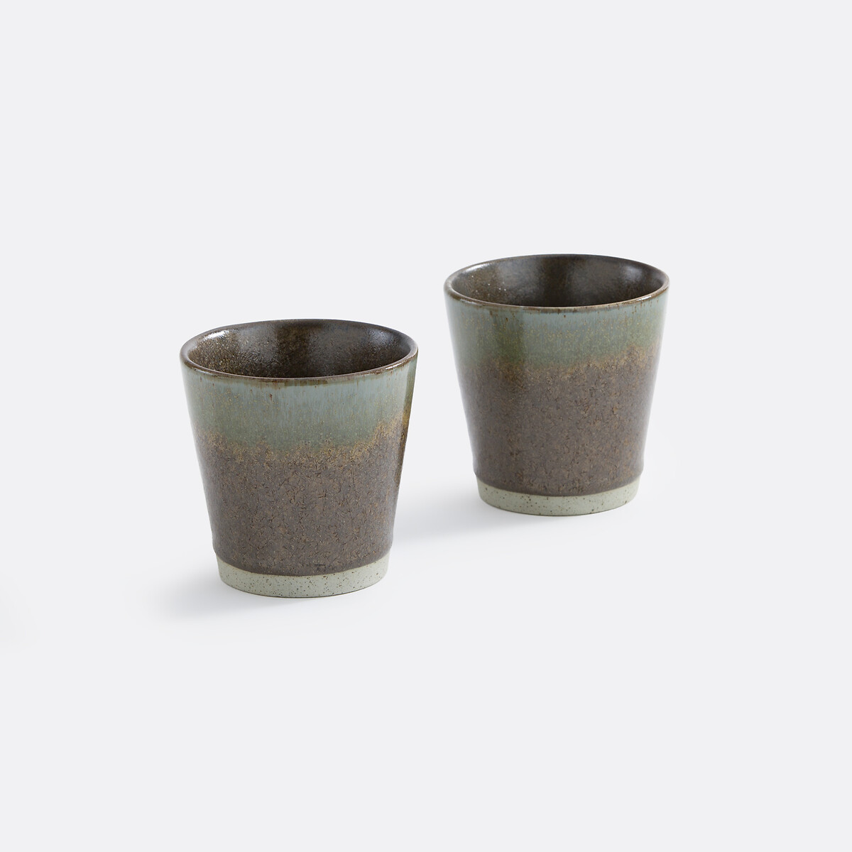Lot de 2 tasses grès émail réactif, Arzana vert, LA REDOUTE INTERIEURS