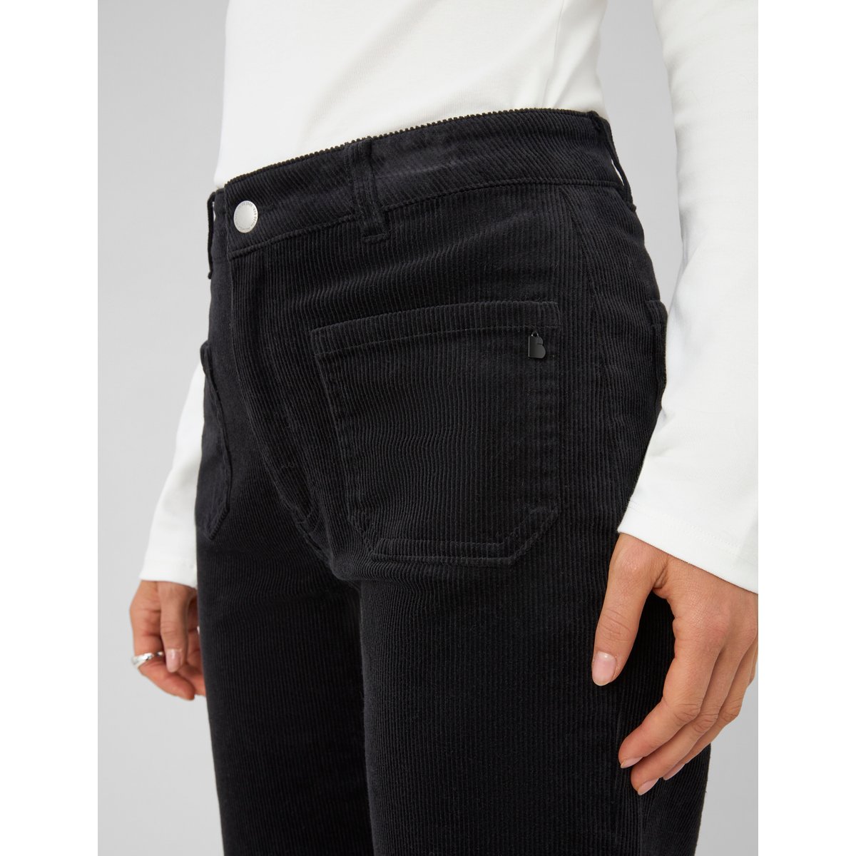 Pantalon flare velours noir, BZB