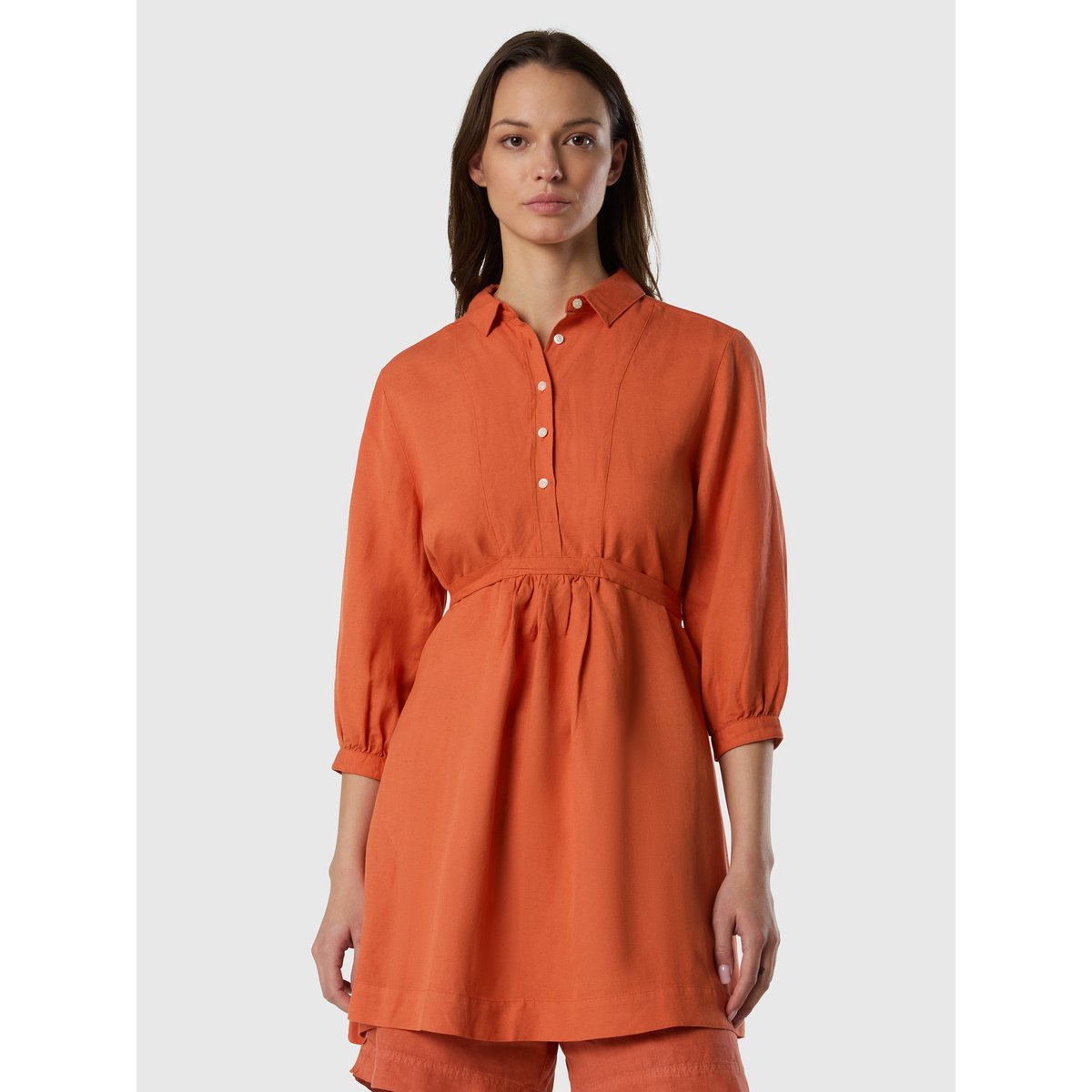 Robe-chemise courte avec attache à la taille orange de la mecque, NORTH SAILS