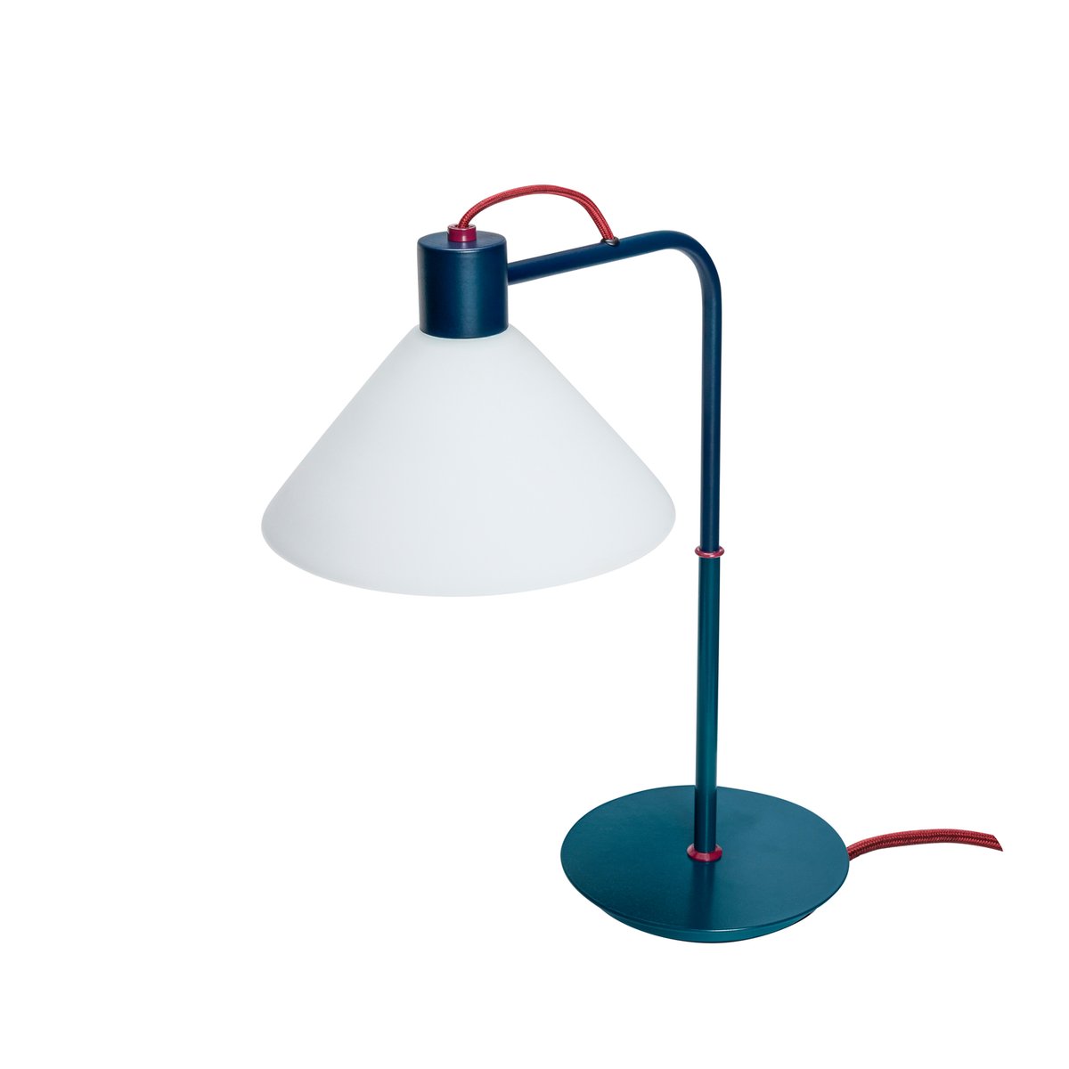 Lampe de table en fer et verre SPOT bleu, HUBSCH