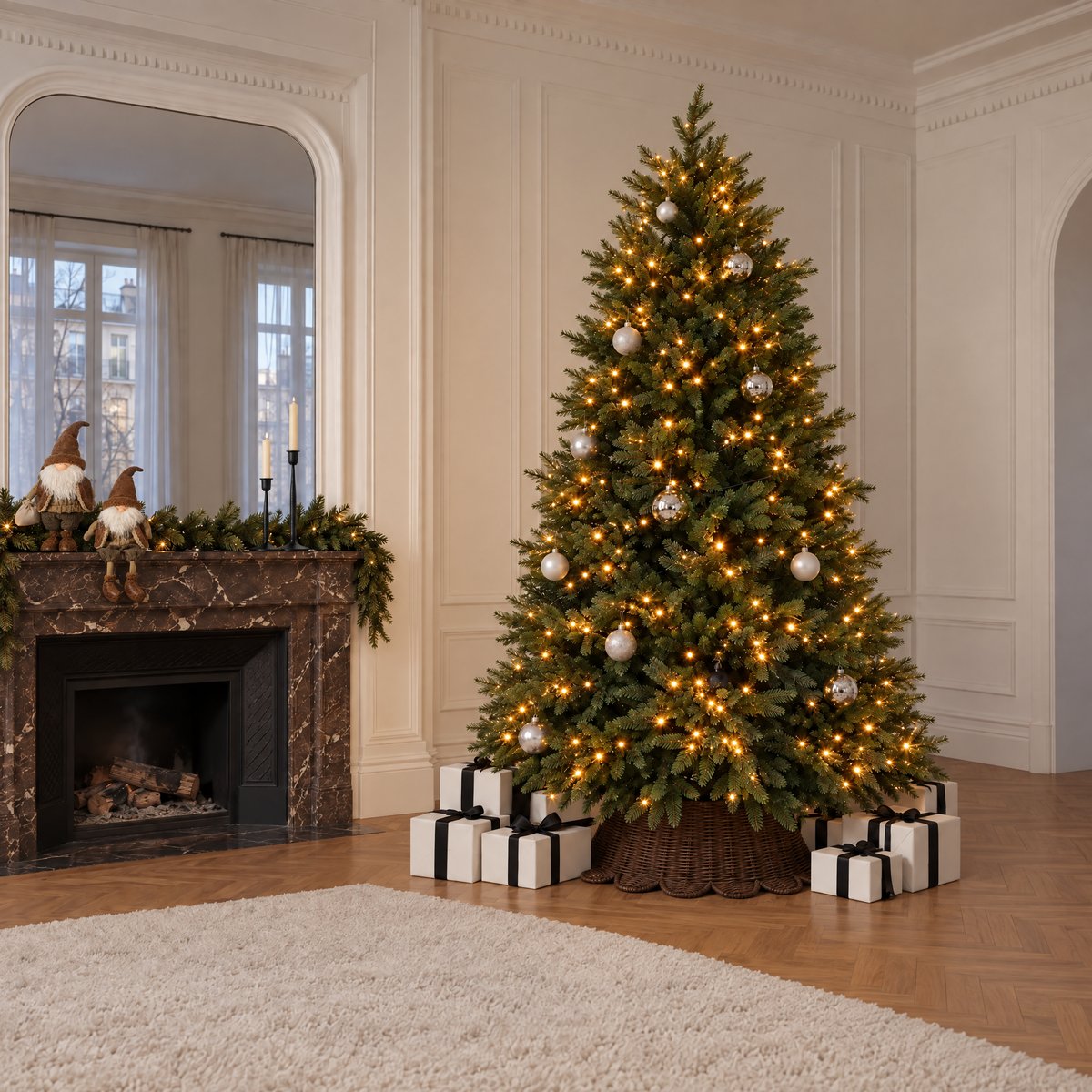 Sapin de noël à led décoratif artificiel H250 FLUFFY vert, SIA