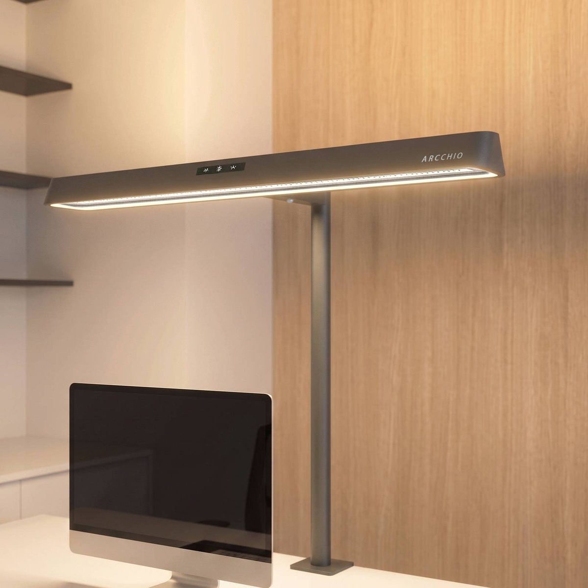 Lampe à pince en métal moderneLED, Shax noir, ARCCHIO