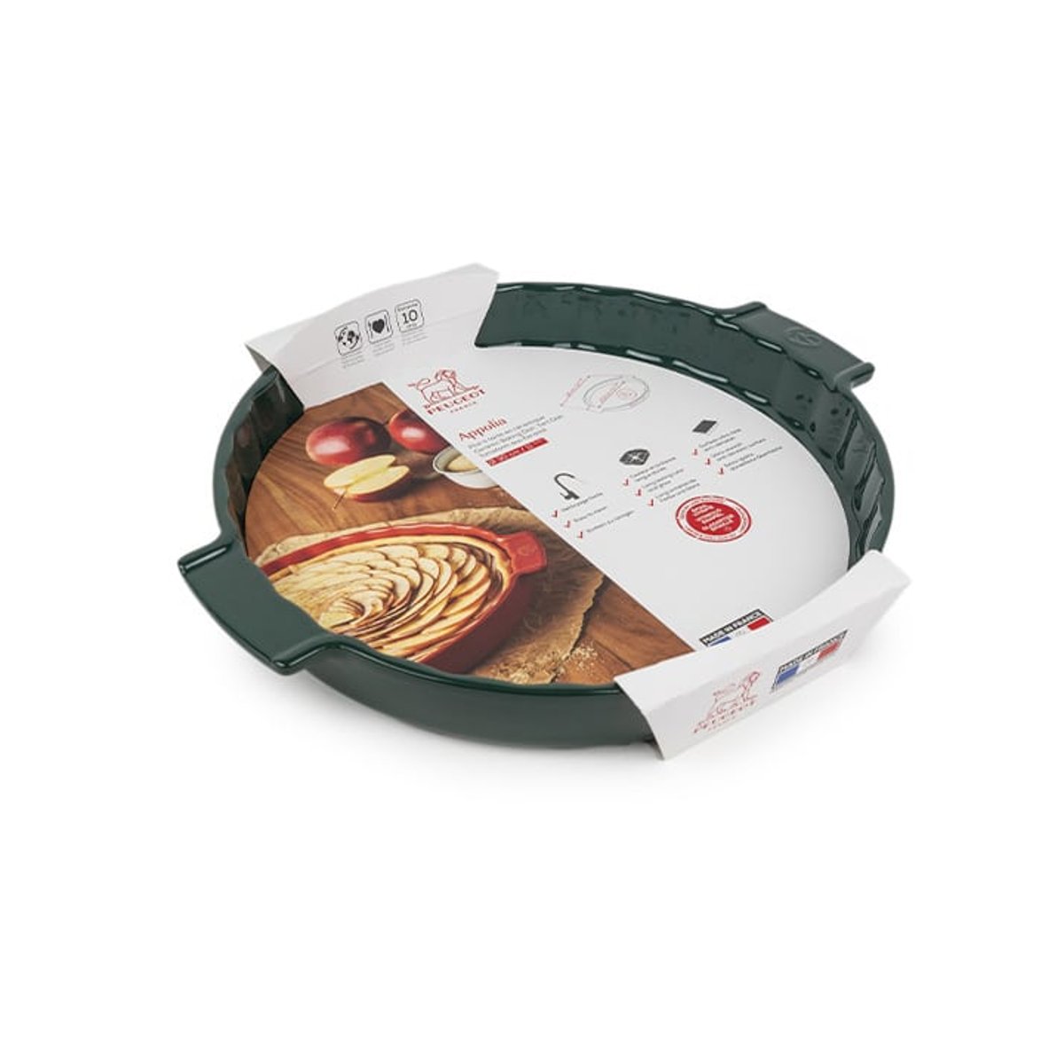 Moule à tarte céramique vert forêt diamètre 30 cm - 12" APPOLIA vert forêt, PEUGEOT