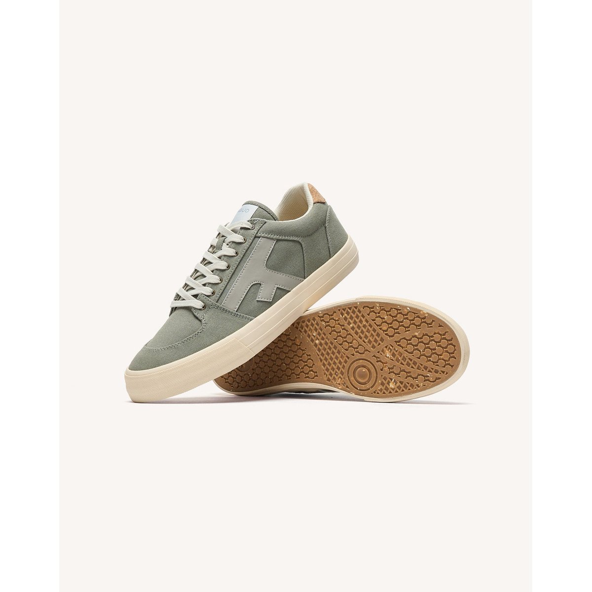 Tennis basses tissu WALNUT kaki foncé, FAGUO