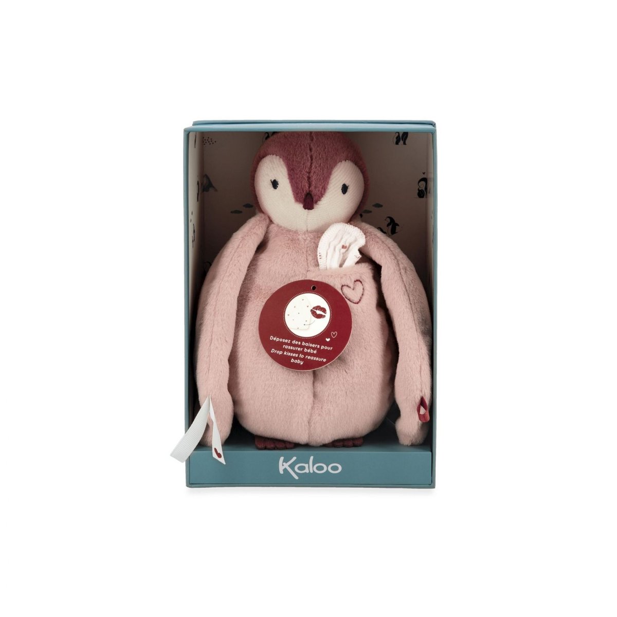 Complices - peluche à bisous manchot - rose - 20cm rose, KALOO