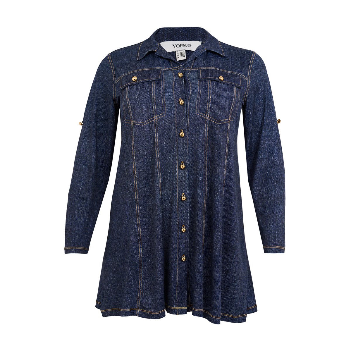 Chemisier Flare Fit bleu, YOEK