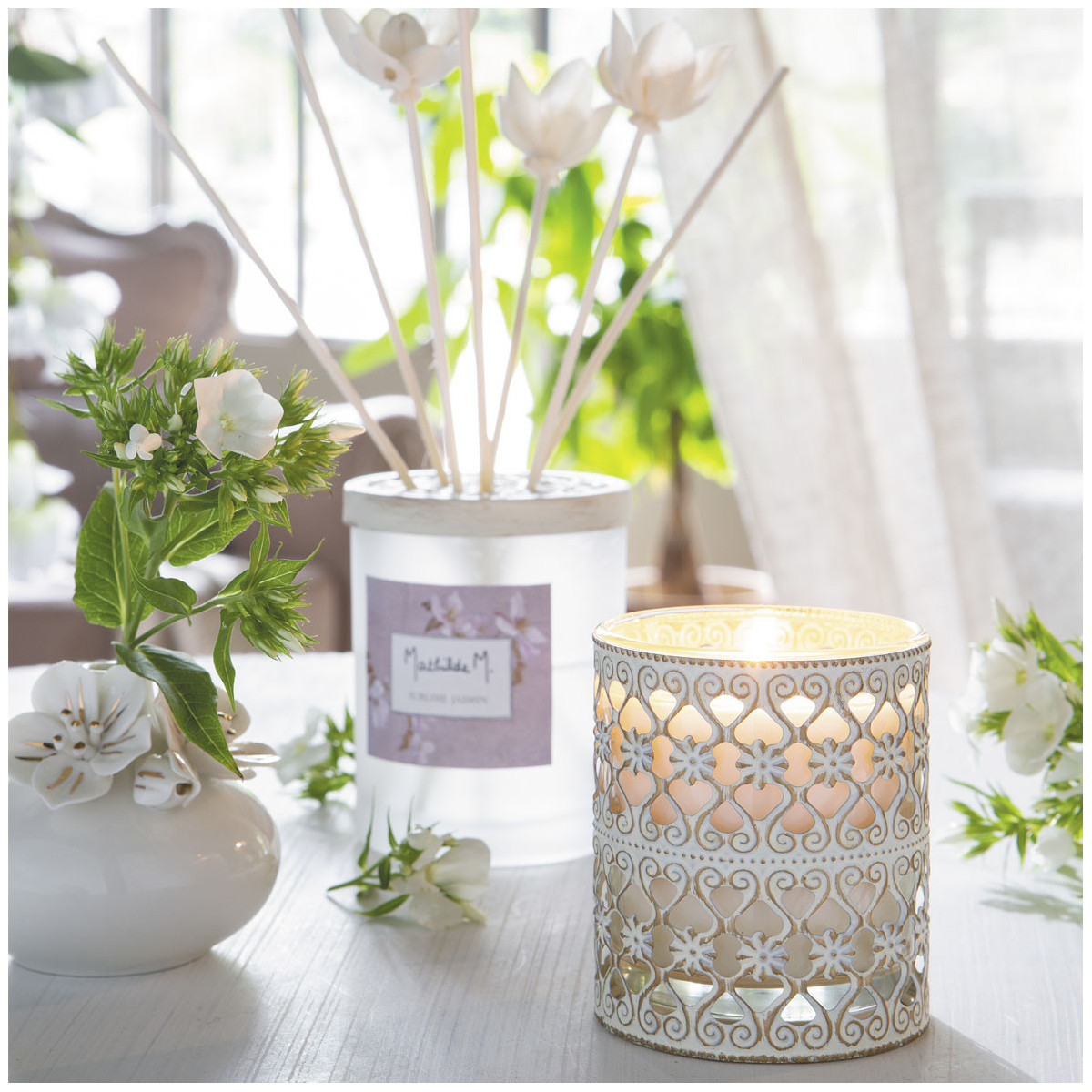 Vase soliflore Amour de Fleurs blanc, MATHILDE M