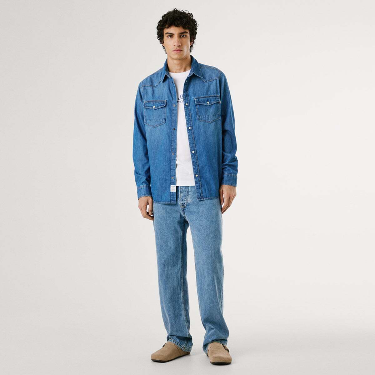 Chemise Coupe Regular En Denim authentic pepe blue, PEPE JEANS