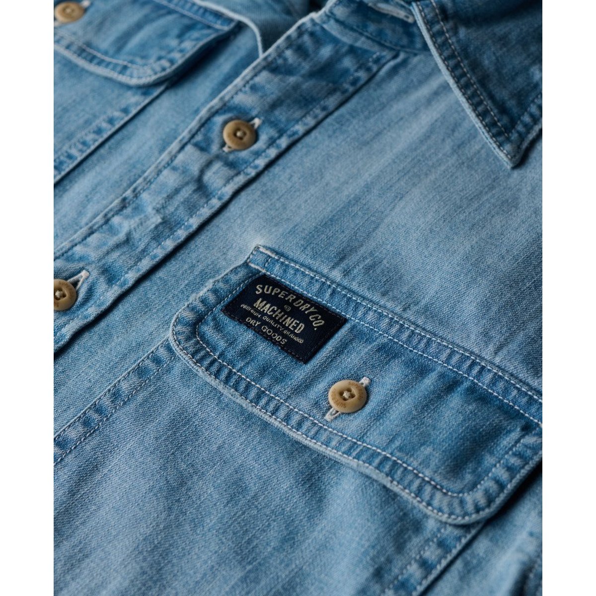 Chemise brodée Workwear délavé intense, SUPERDRY