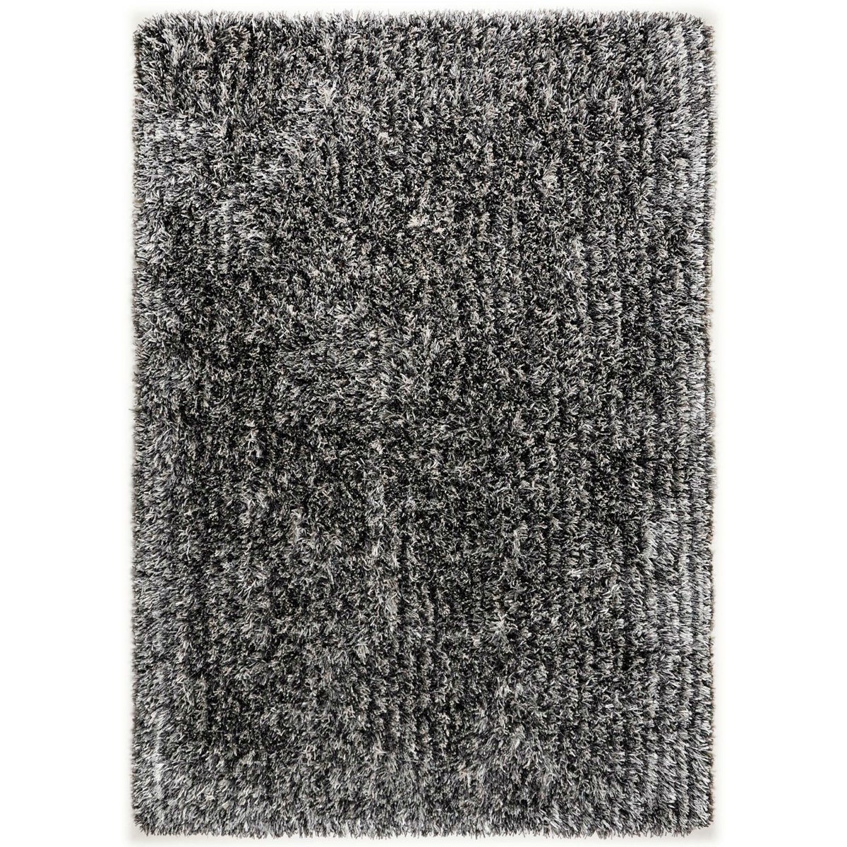 Tapis salon shaggy Girly longs poils argent, THEKO