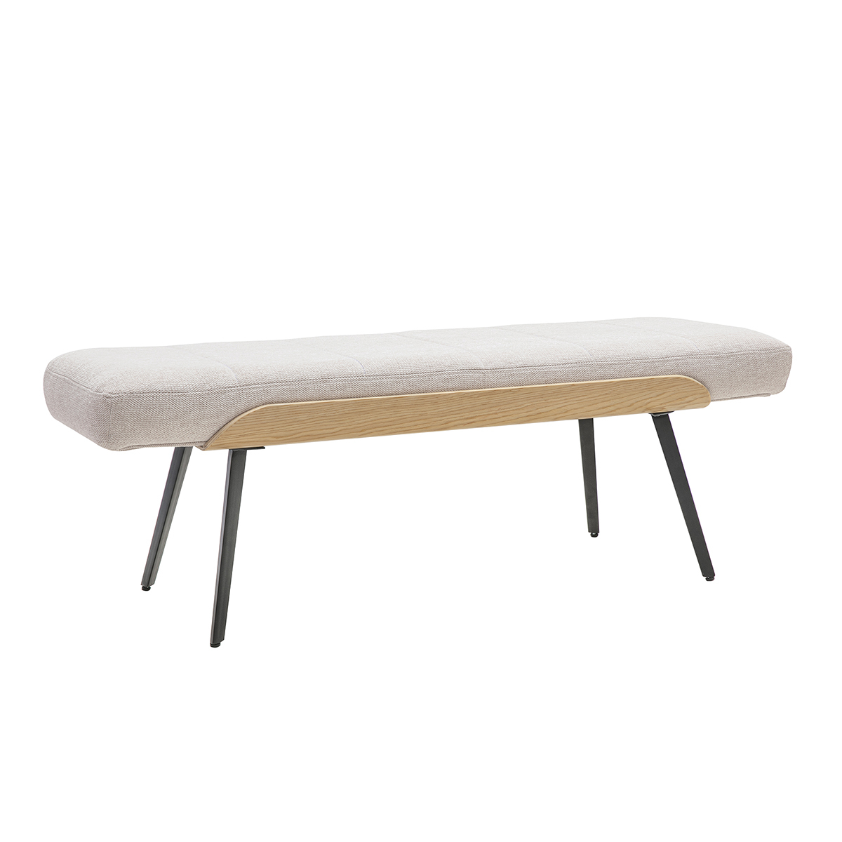 Banc noir, bois foncé et métal noir L123 cm ELIOR beige, MILIBOO