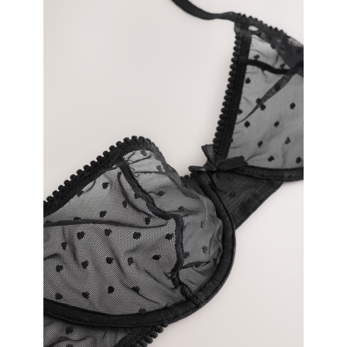 Soutien-gorge en mesh à pois noir, NEXT