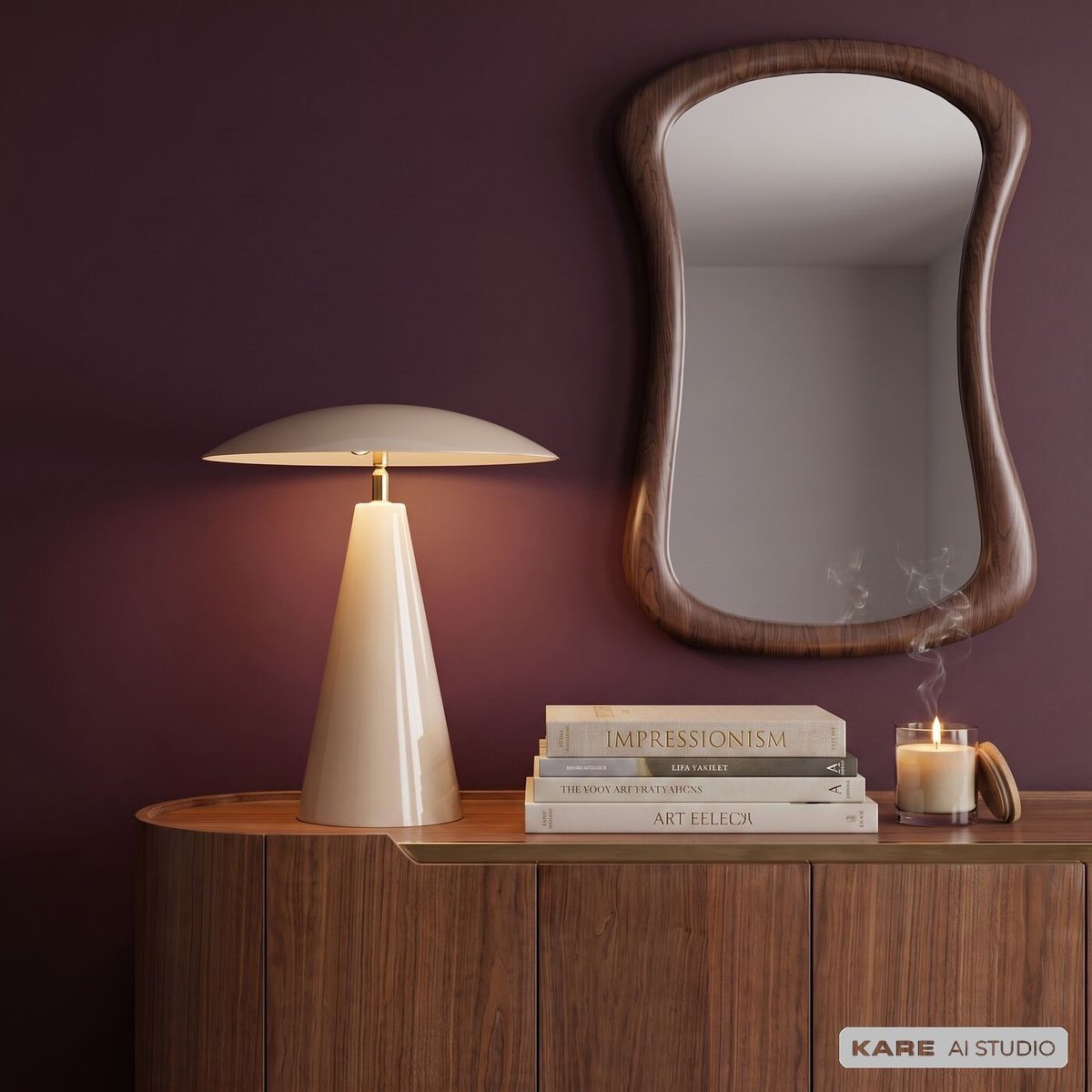 Lampe inclinable en acier, FUNGO FLAT crème, KARE DESIGN
