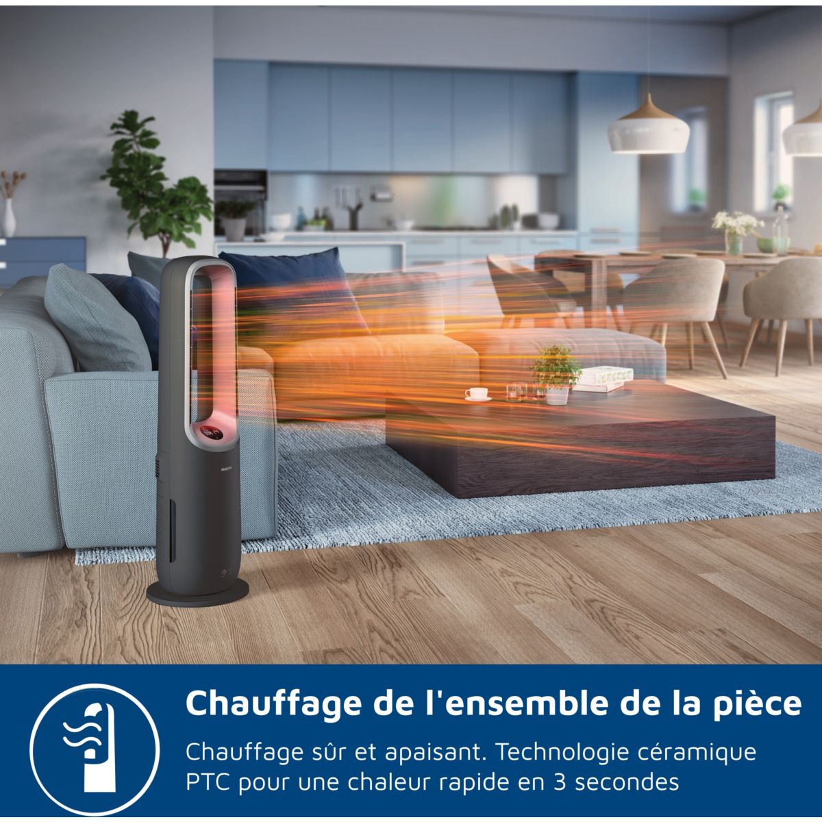 Purificateur d'air, ventilateur, chauffage AMF870/15 3-en-1 Série 8000, jusqu’à 70 m², Gris couleur unique, PHILIPS