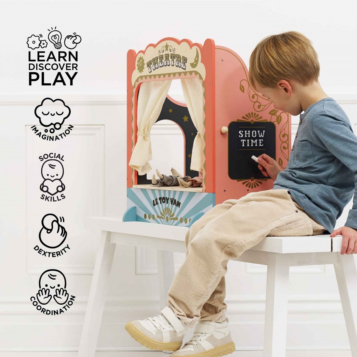 Théâtre de marionnettes de table rouge, LE TOY VAN
