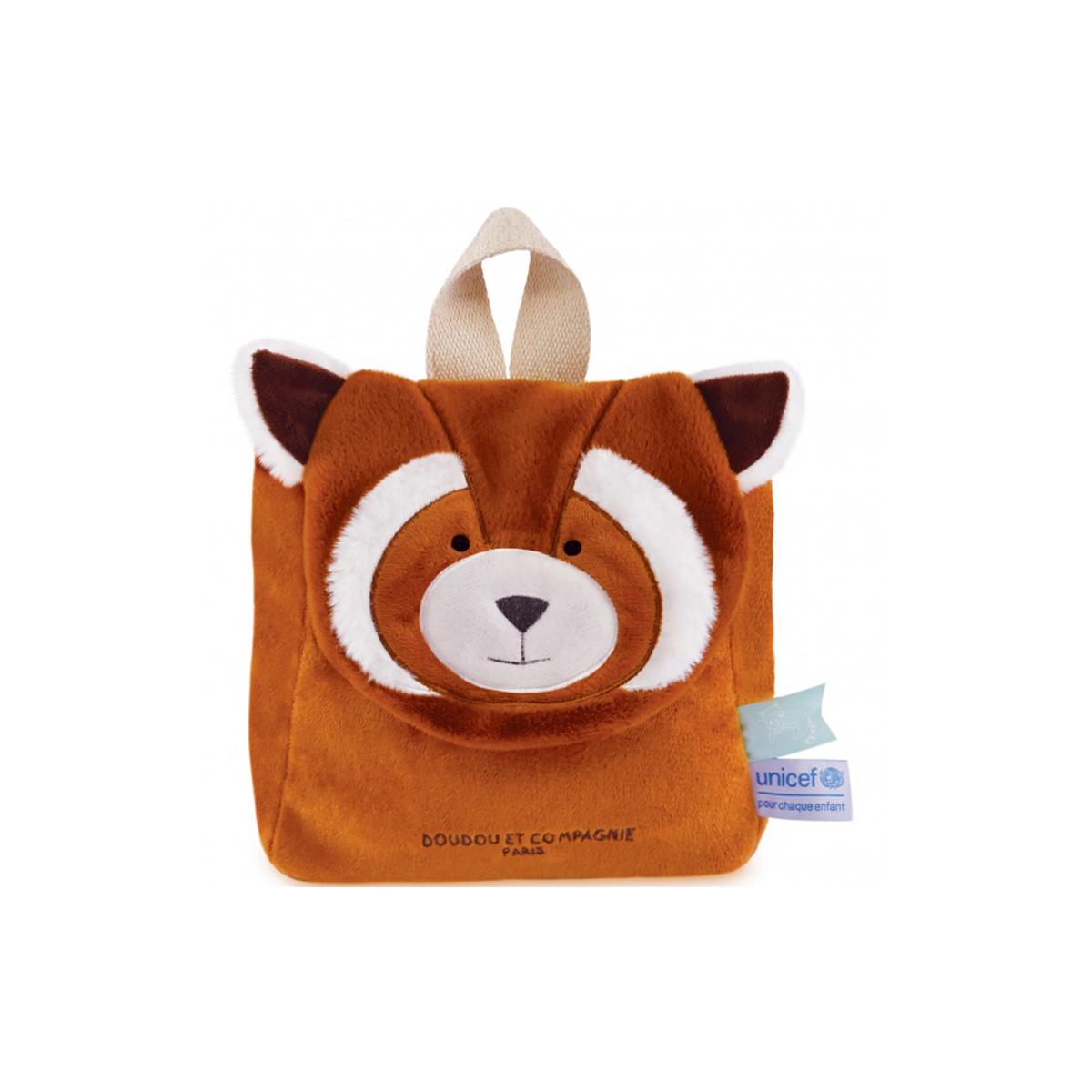 Sac à dos bébé marron, blanc, noir, DOUDOU ET COMPAGNIE