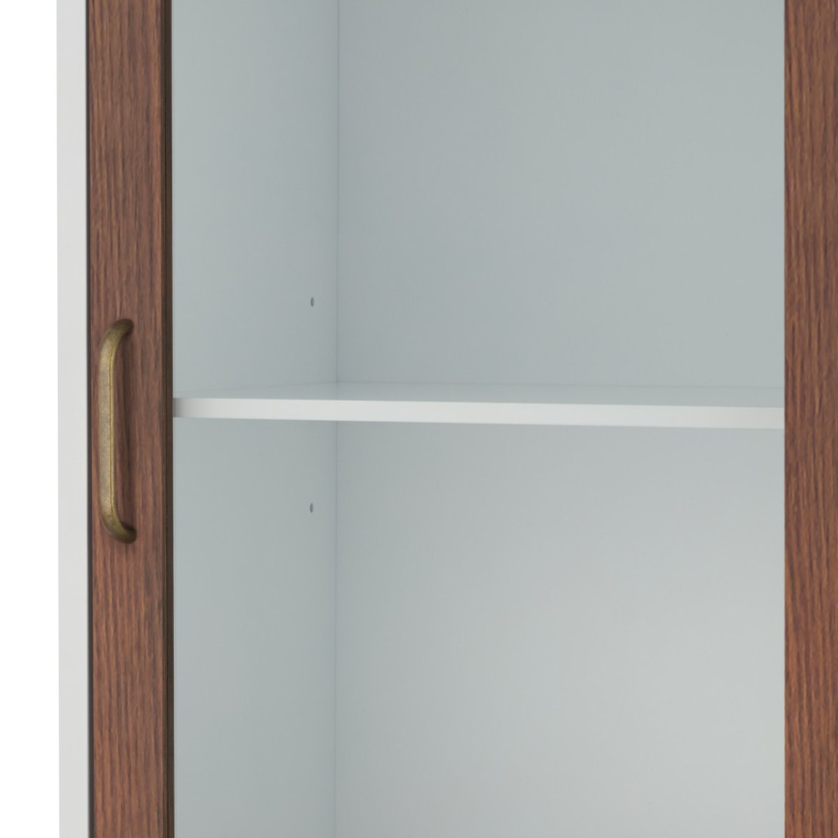 Grande armoire et effet noyer avec portes et étagères réglables, Blanc, TYLER couleur unique, TEAMSON HOME