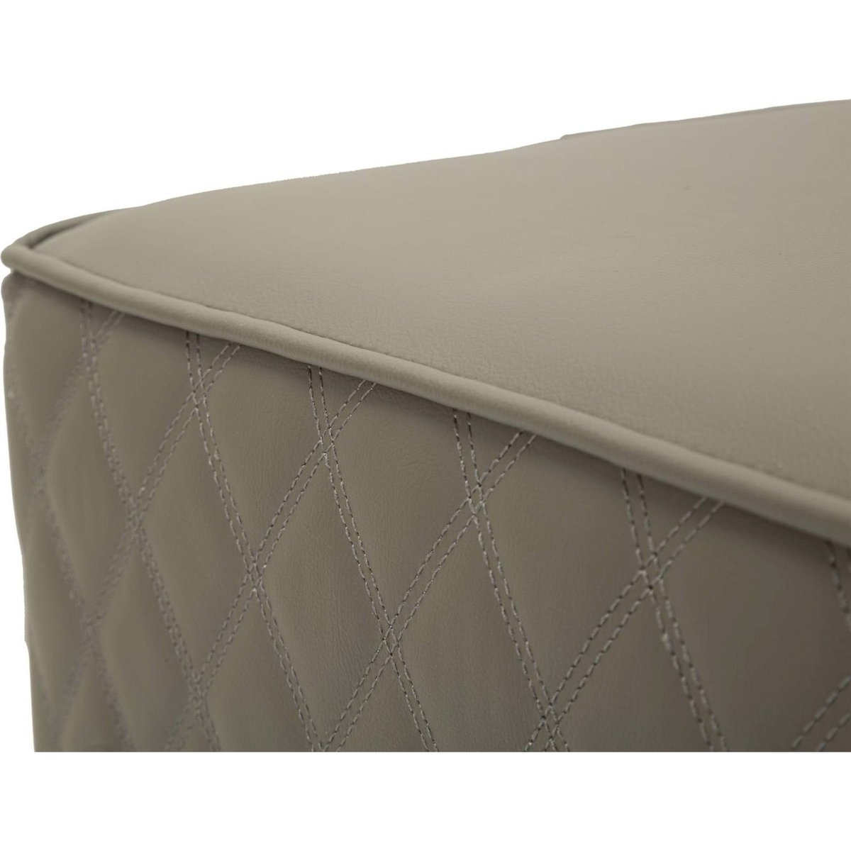 Pouf carré capitonné base métal GLAM gris et or, RECOLLECTION