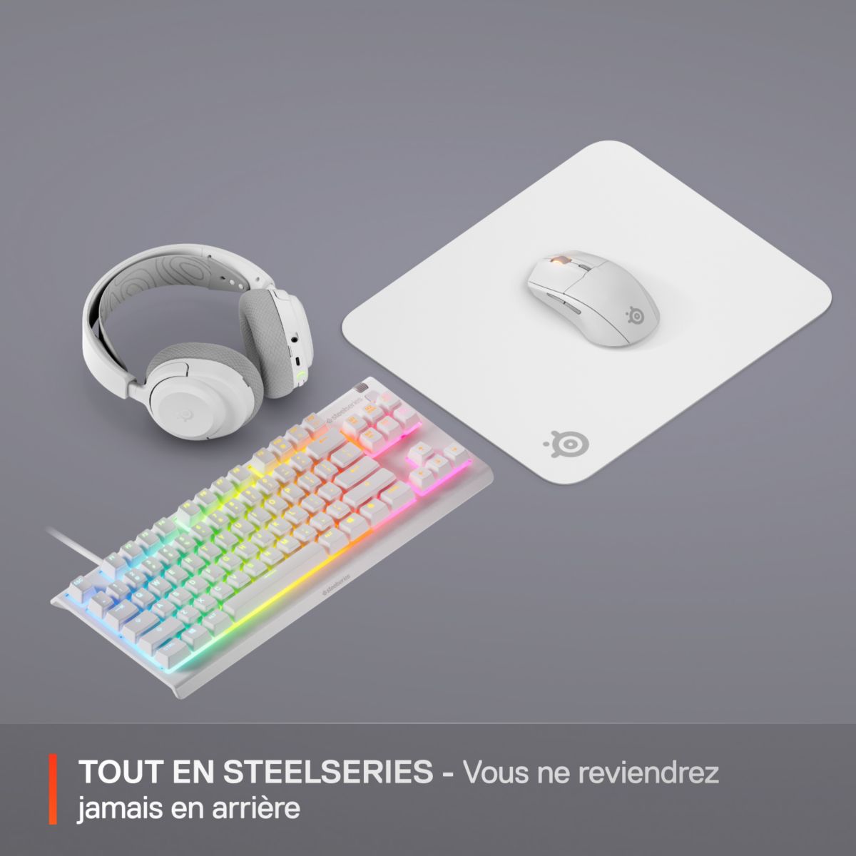 Tapis de souris QcK M Blanc couleur unique, STEELSERIES