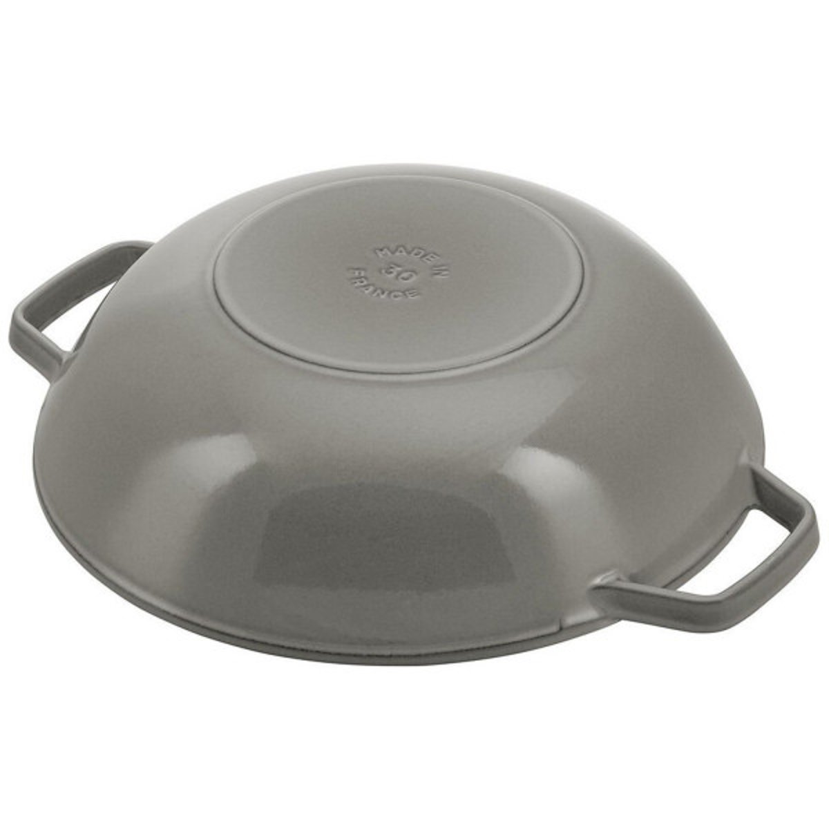 Wok en fonte 30cm avec couvercle en verre et grille gris graphite, STAUB