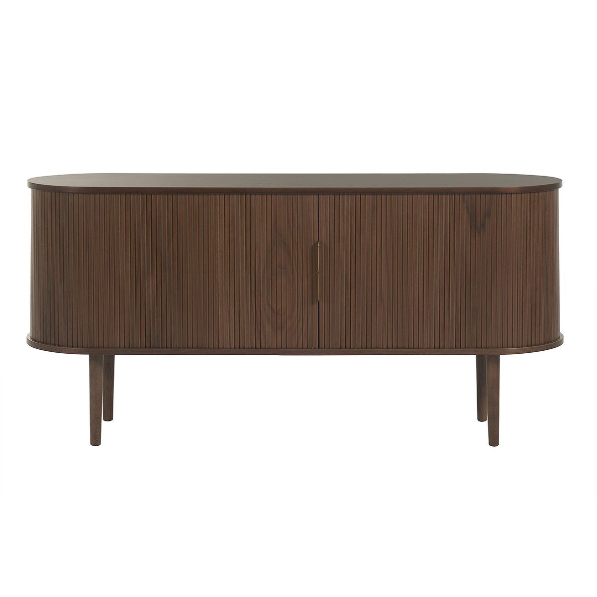Buffet vintage en bois 2 portes coulissantes L160 cm EPIC noyer, MILIBOO