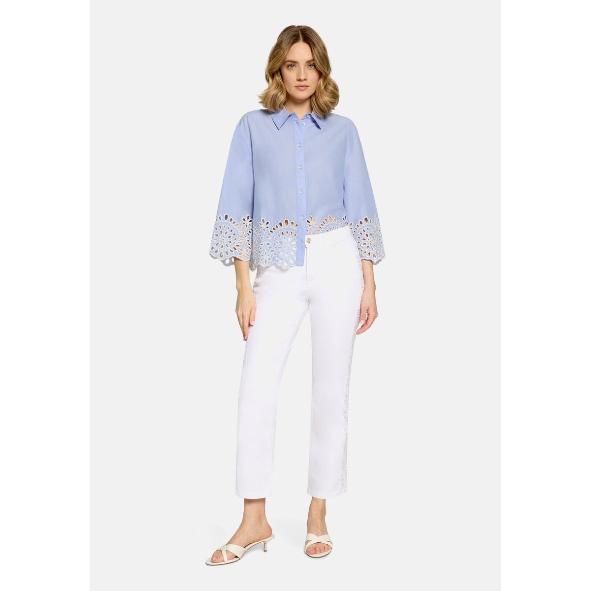 Blouse casual à broderies blue heron, CARTOON