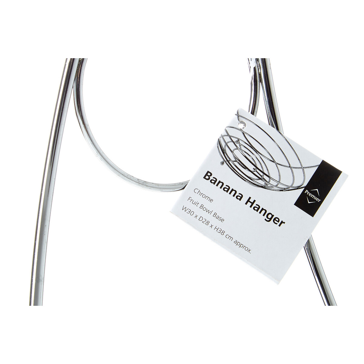 Fruit Bowl with Banana Hanger in Chrome silver-coloured, SO'HOME