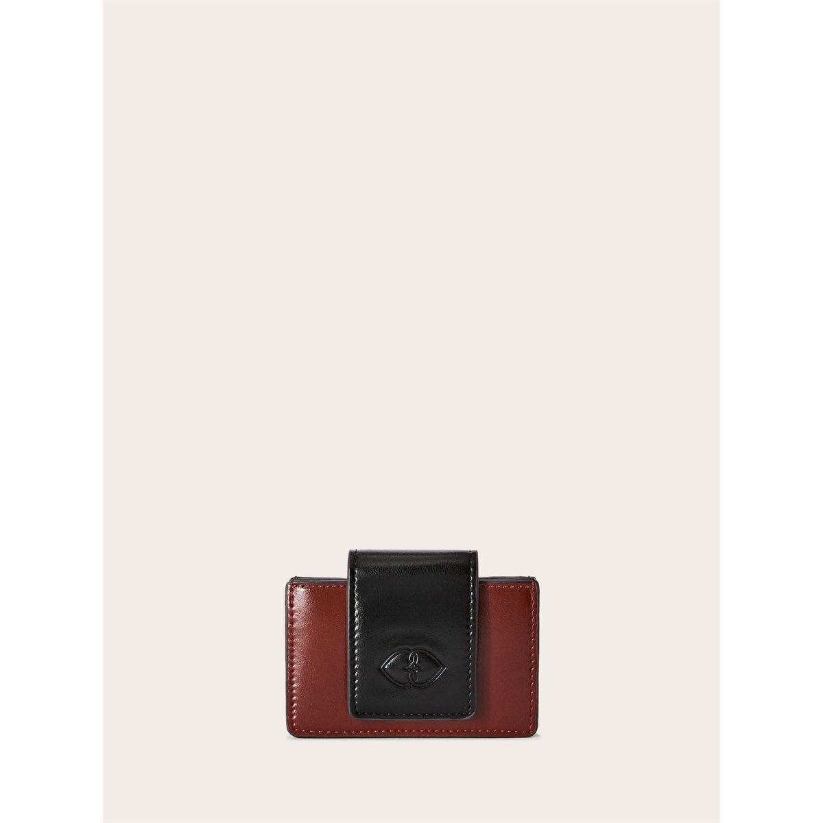Porte-cartes en tissu enduit brillant rouge, MOTIVI