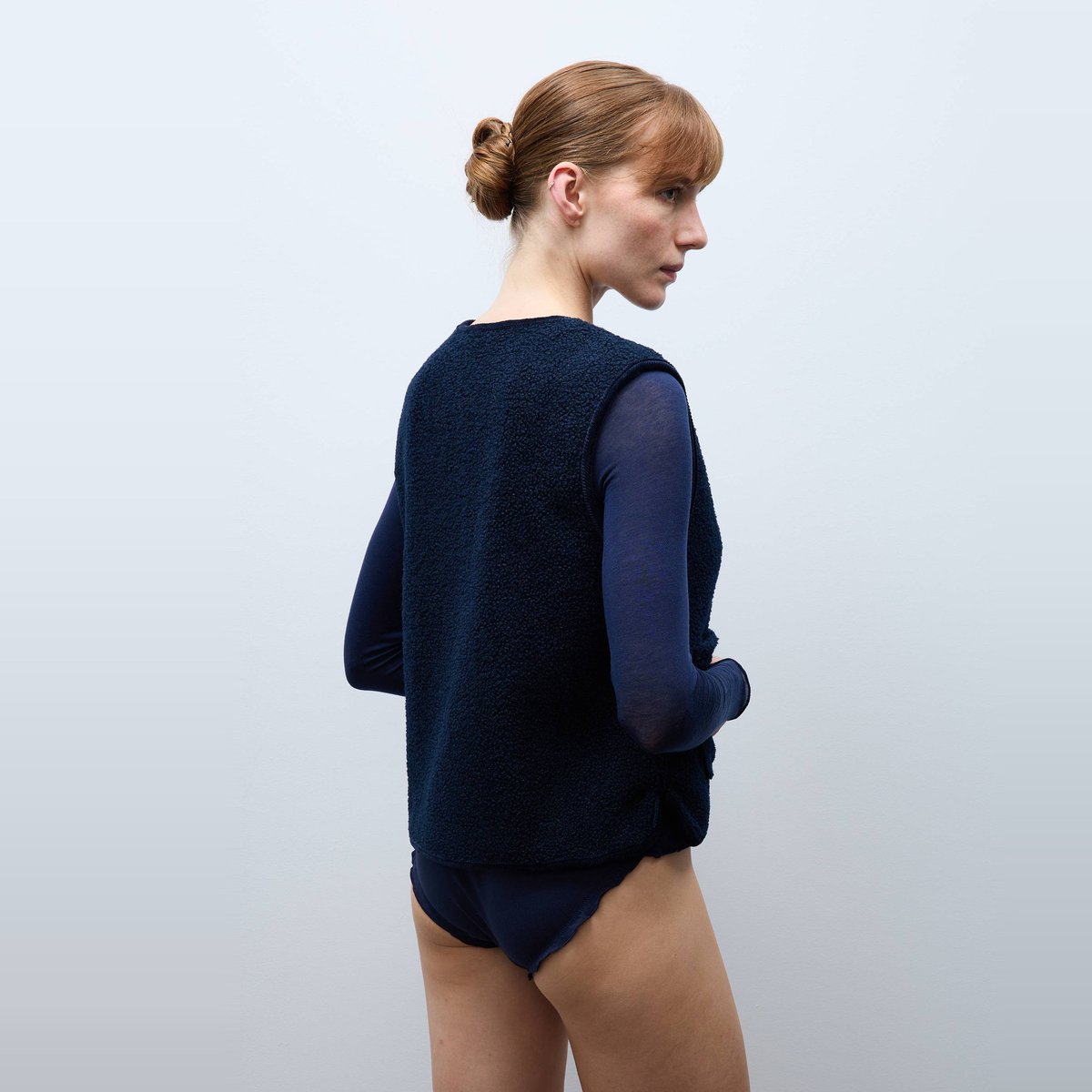 Veste sans manche en sherpa marine, MONOPRIX