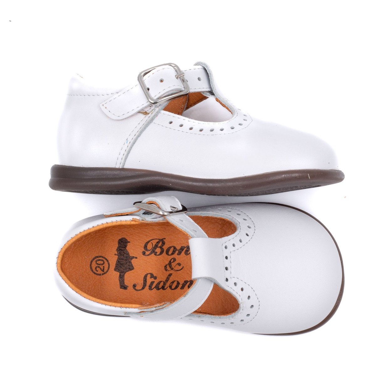 Chaussures en cuir pour premiers pas - BONI MAX blanche, BONI&SIDONIE