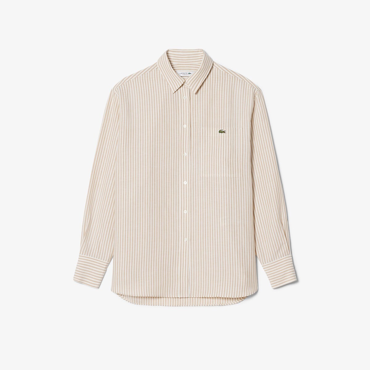 Chemise oversize lin mélangé beige-8gi, LACOSTE
