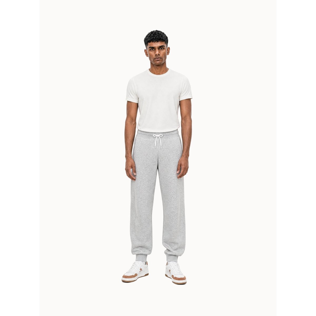 Pantalon relax en molleton gratté Contemporain gris chiné, LE COQ SPORTIF