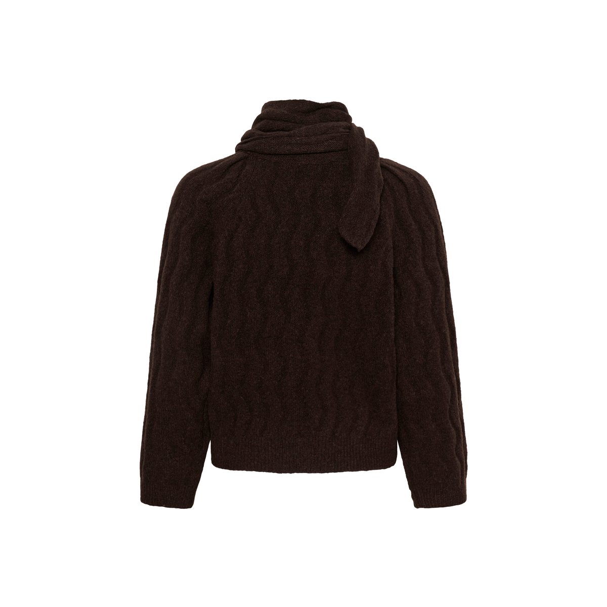 Pullover tricoté marron ganache melange, SOAKED IN LUXURY