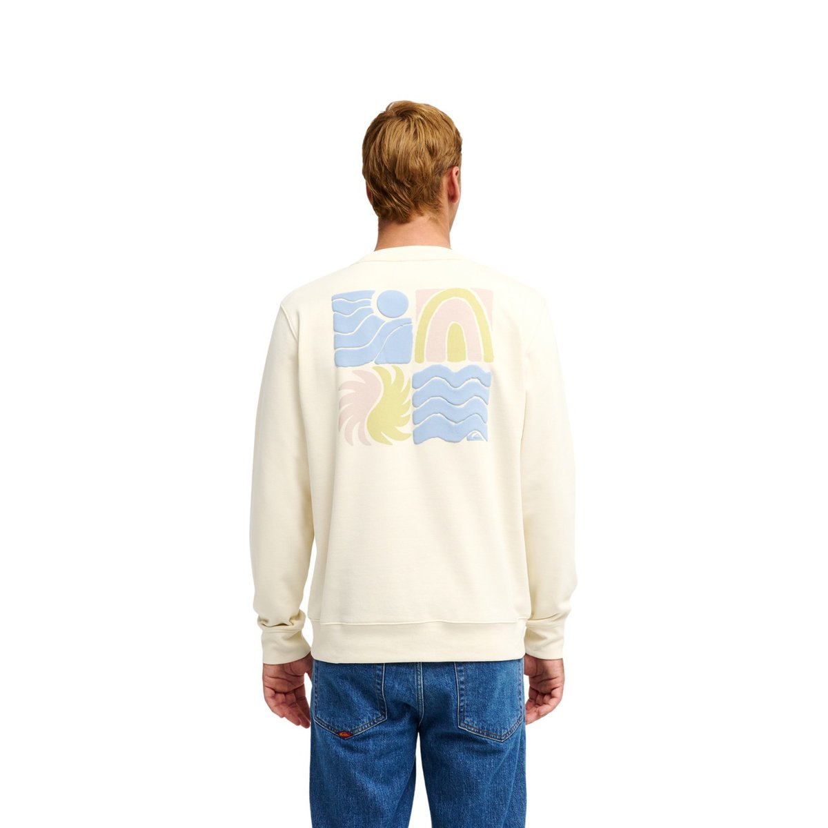 Sweat à col rond VIBES blanc bone, QUIKSILVER