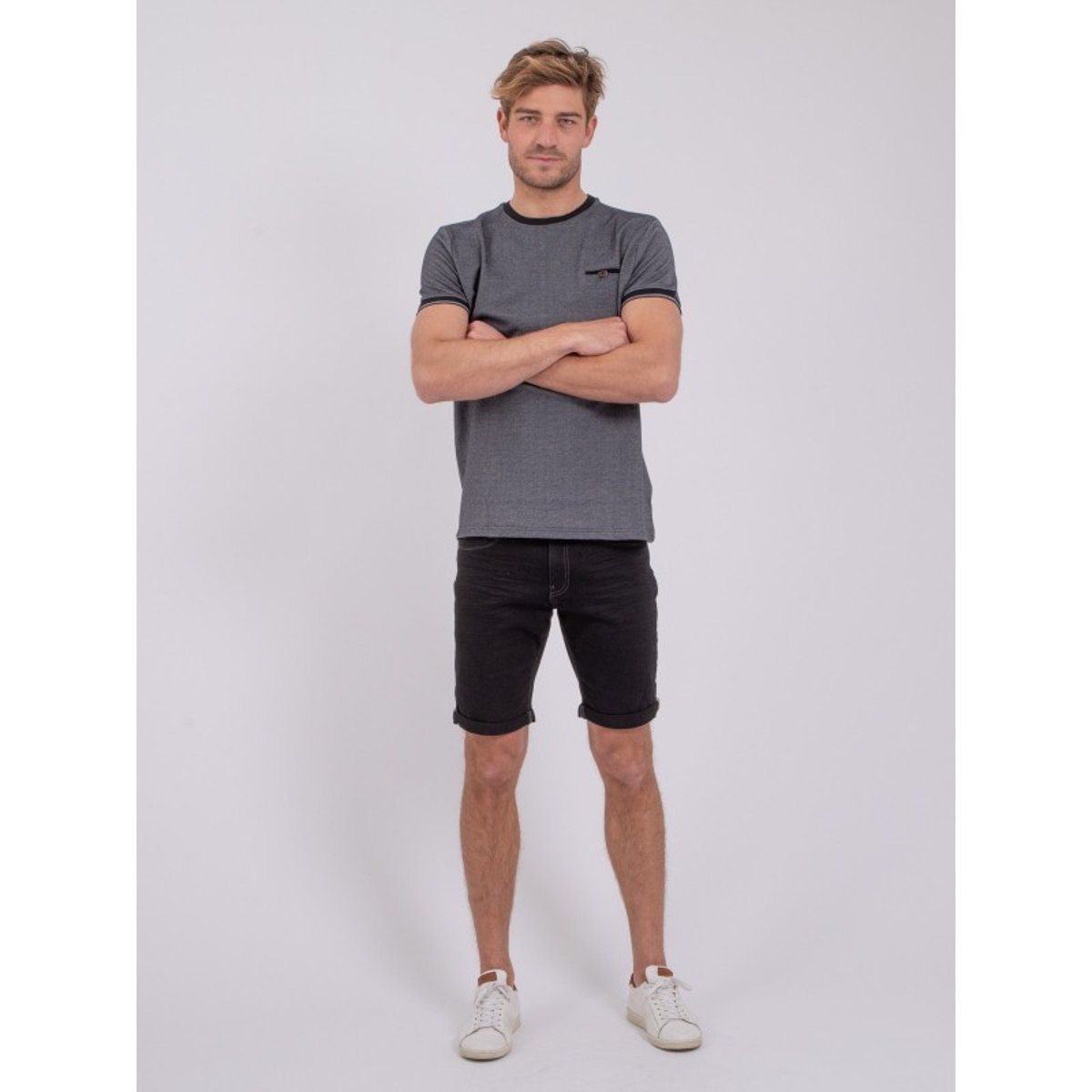 T-shirt Manches Courtes Col Rond Pur Coton Nomiko noir, RITCHIE