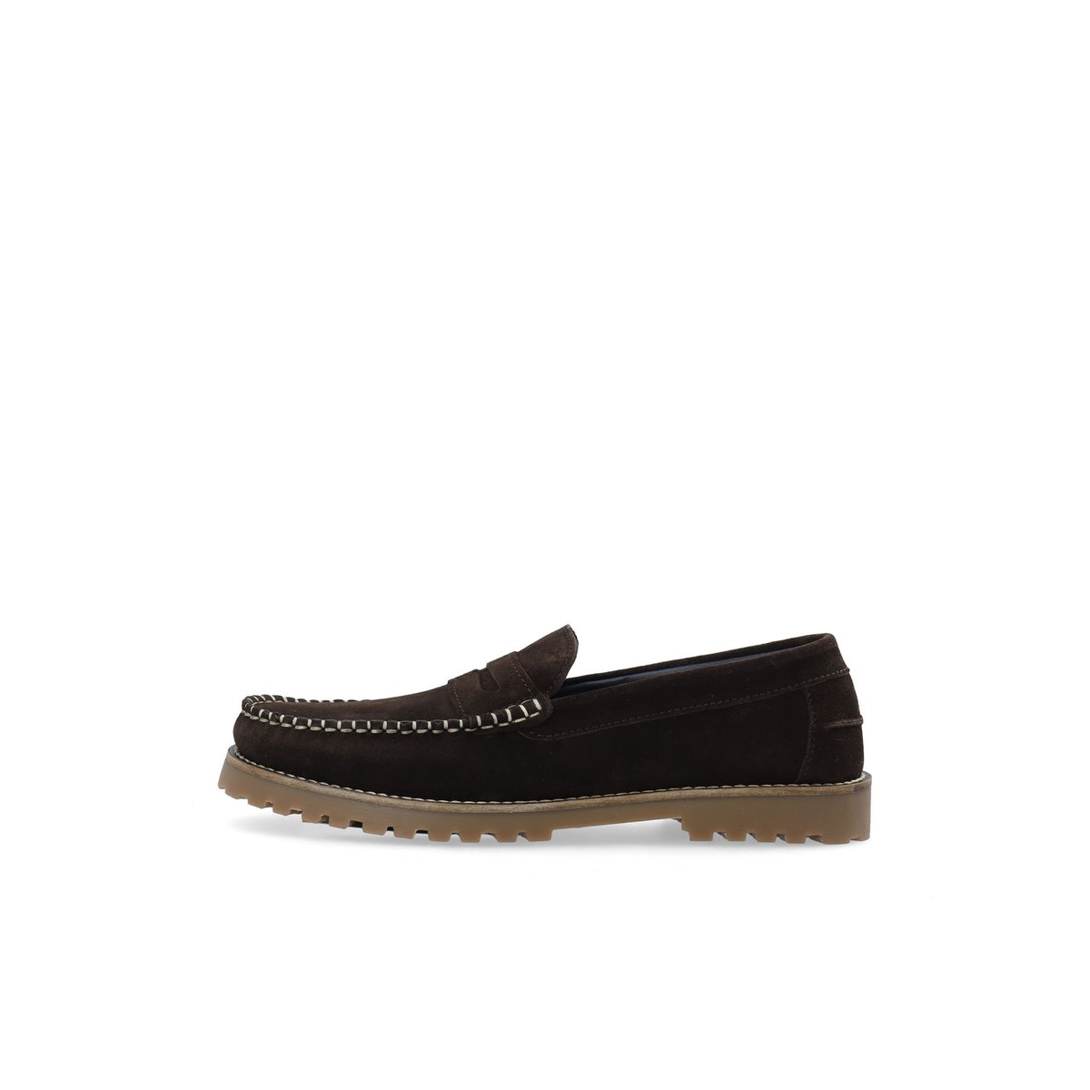 Mocassins En Daim darkbrown1, BIANCO