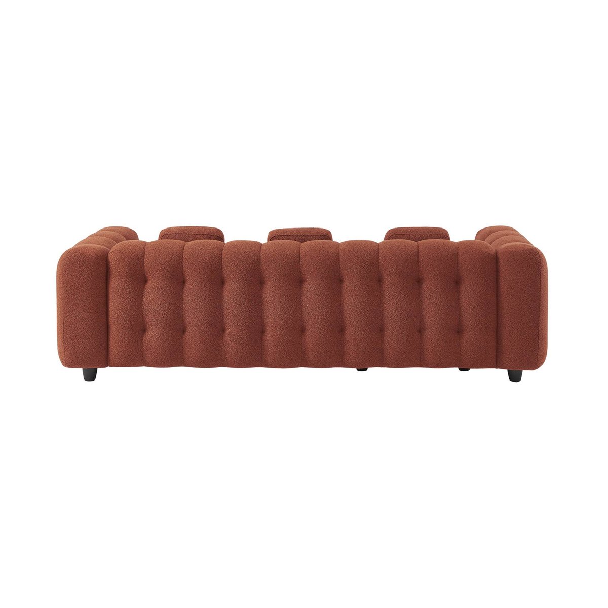 Canapé d'angle réversible 3-4 places bouclette texturée LEON terracotta, SWEEEK