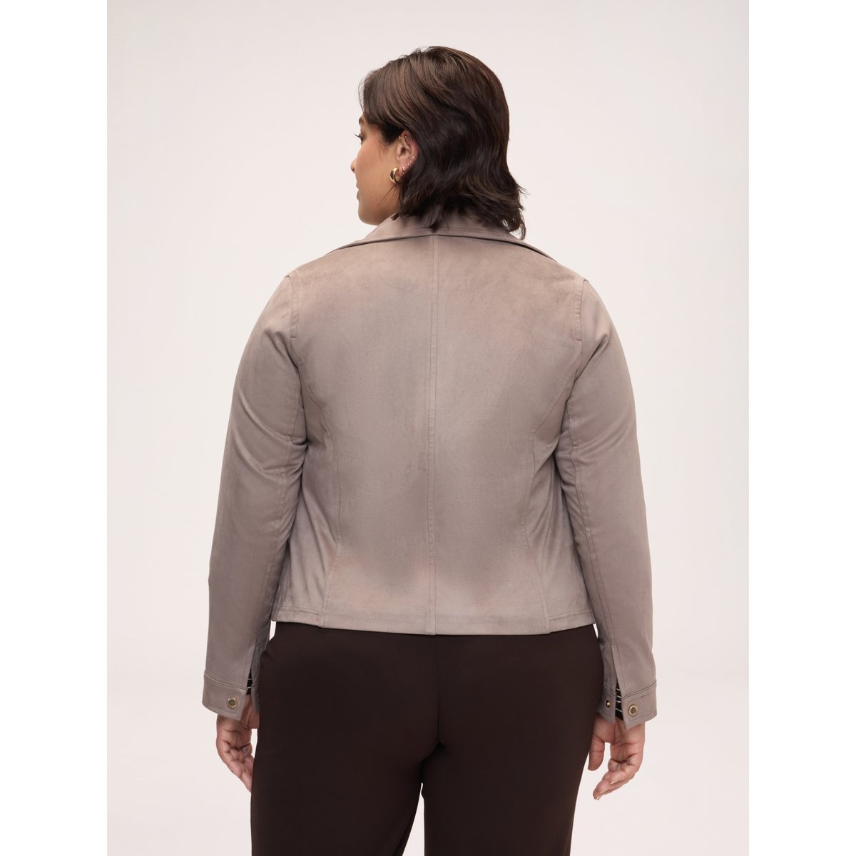 Veste biker toucher doux gris, FIORELLA RUBINO