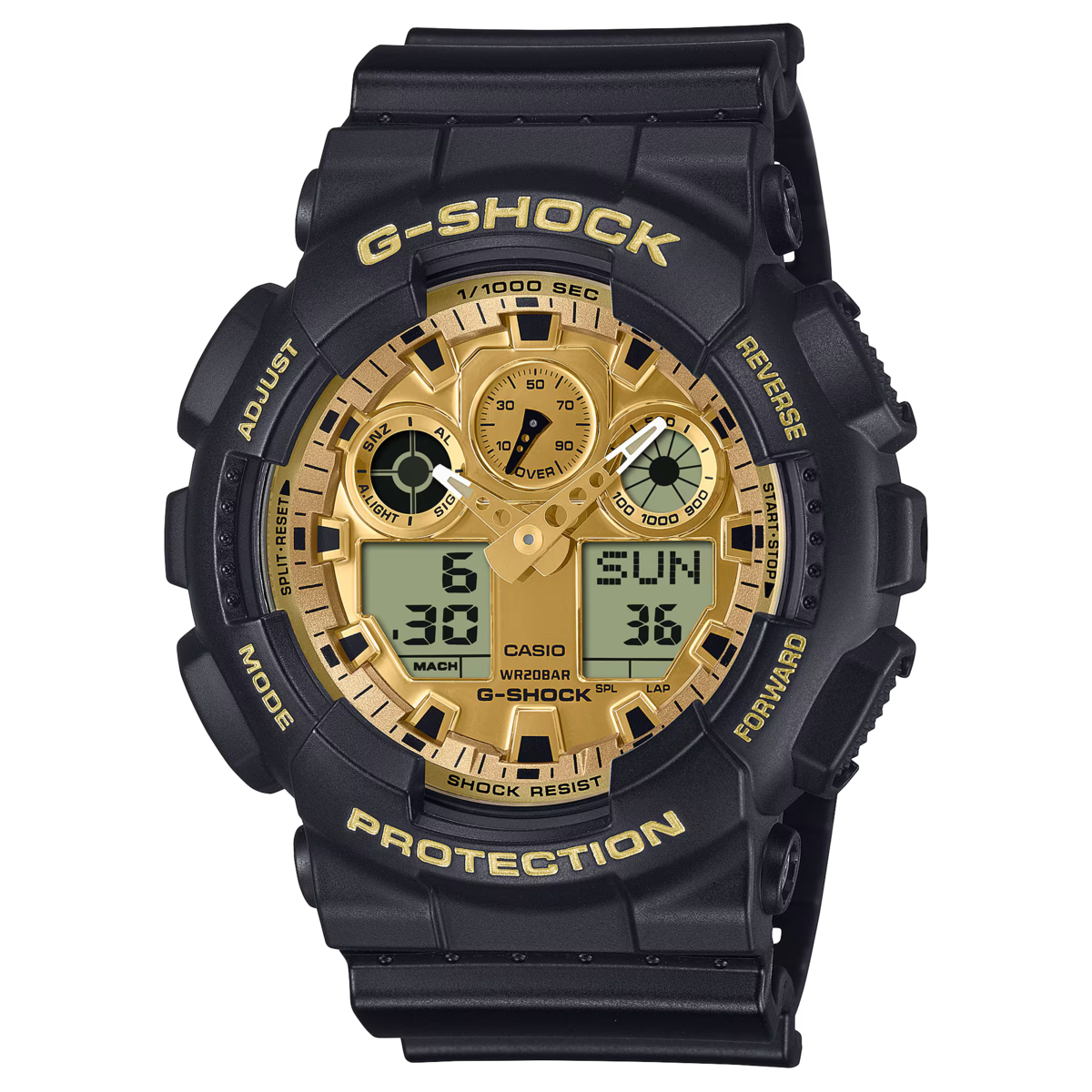 Montre Analogique Digital CASIO G-SHOCK noir doré noir, G-SHOCK