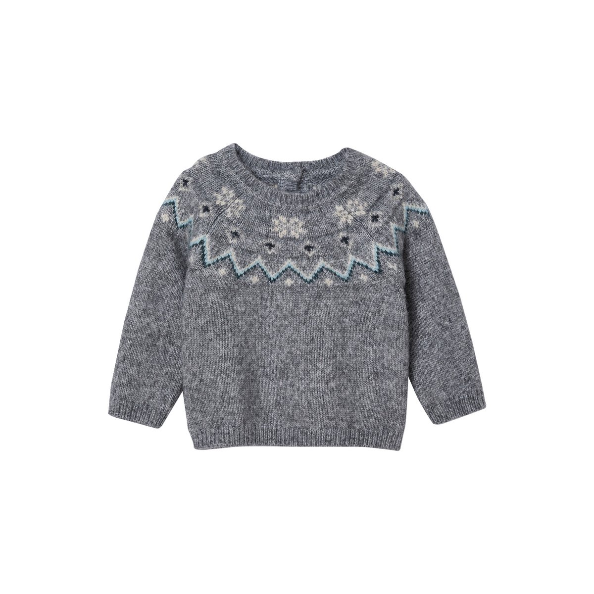 Pull bébé jacquard noël capsule famille gris chiné, VERTBAUDET