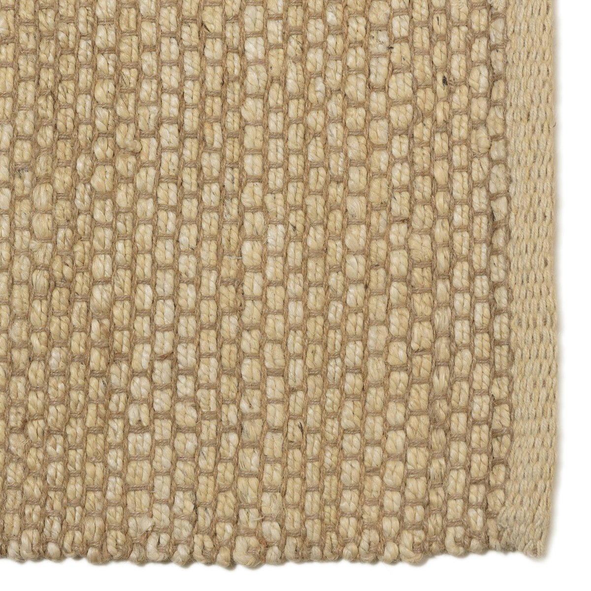 Tapis rectangulaire 160 x 230 cm jute et coton couleur sable ecru, PIER IMPORT