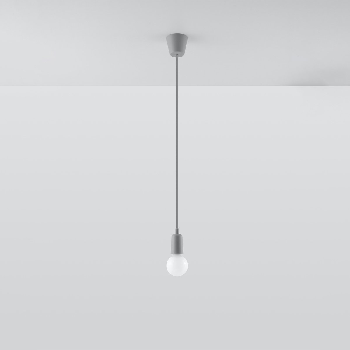 Suspension PVC Gris E27 1 Diego gris, EDEN