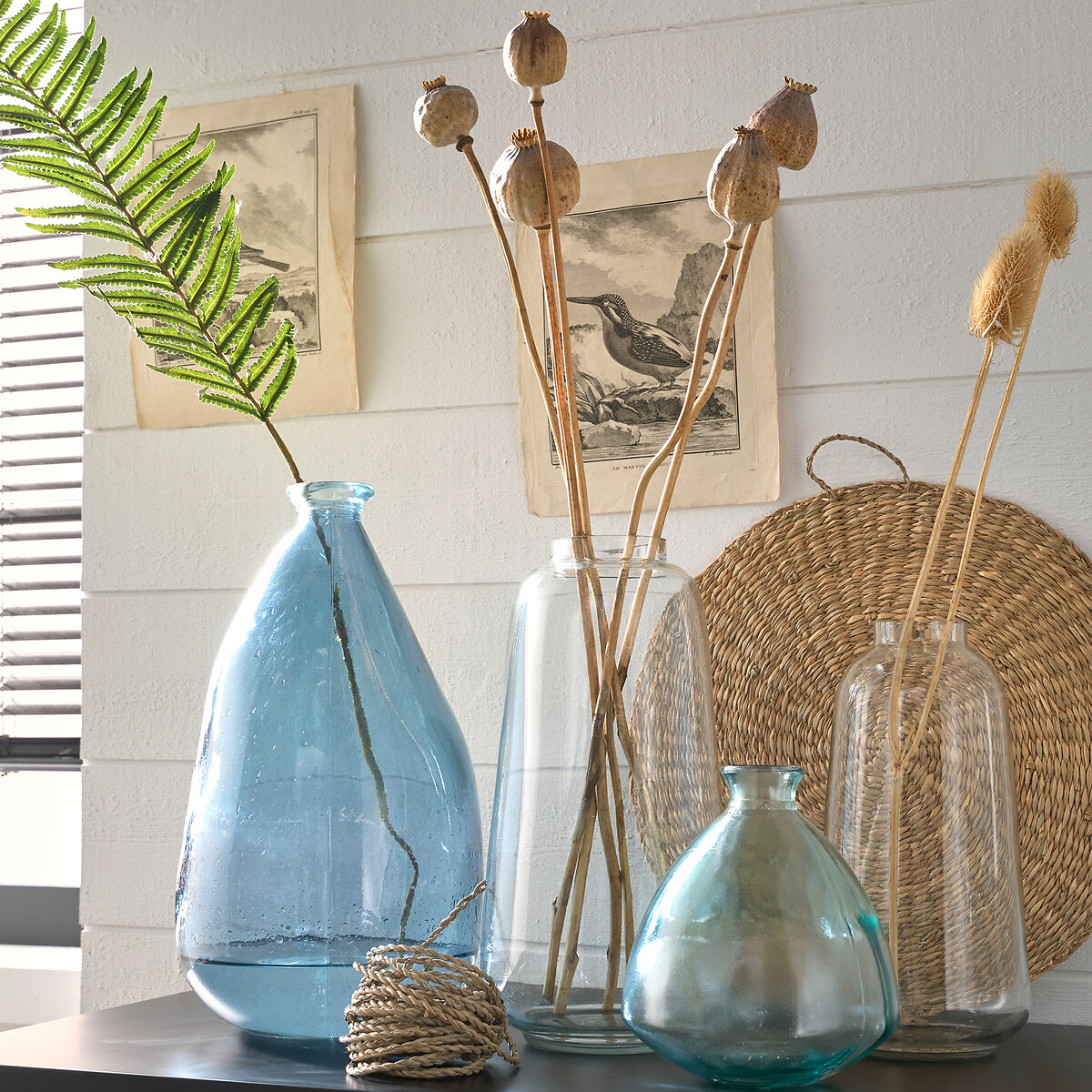 Vase dame-jeanne H36 cm, Izolia bleu foncé, LA REDOUTE INTERIEURS