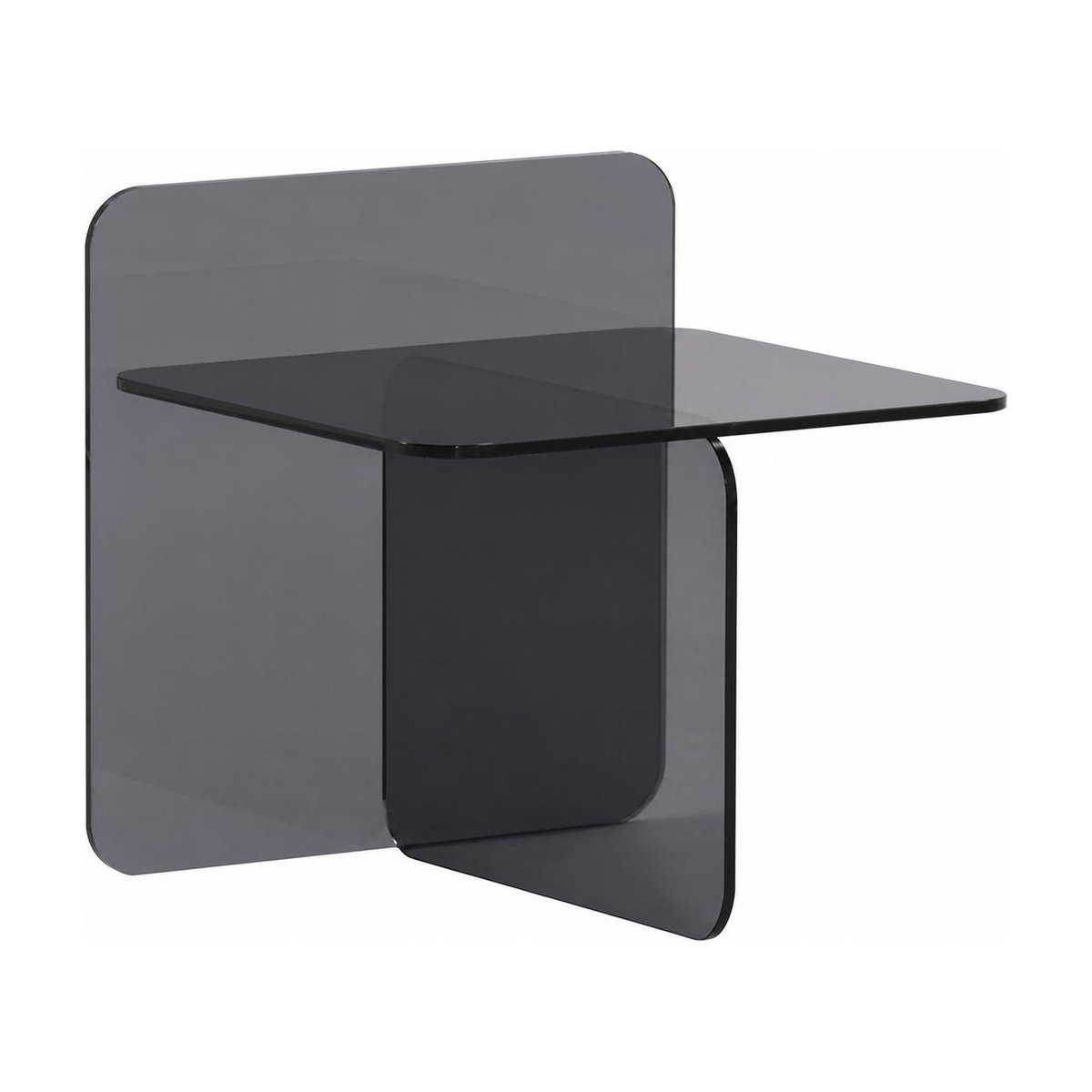 Table d'appoint en verre gris fumé, RECOLLECTION