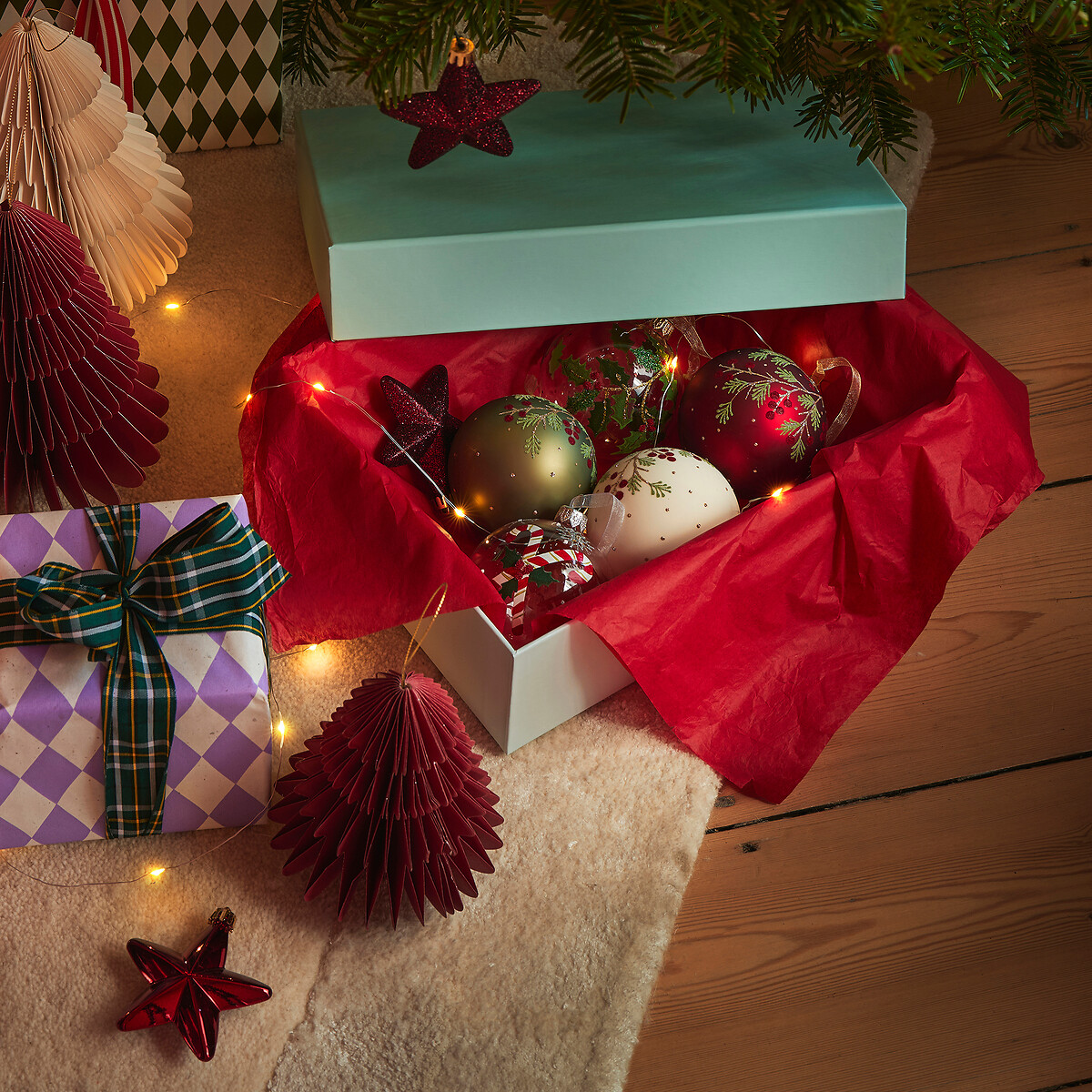 Lot de 6 boules de Noël en verre, CASPAR transparent, LA REDOUTE INTERIEURS